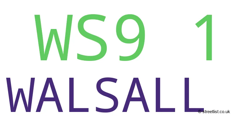 A word cloud for the WS9 1 postcode